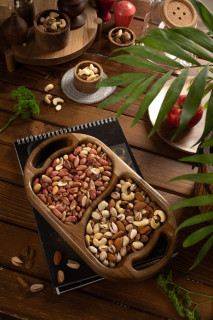 شکلات خوری موجی دسته دار بسیار با کیفیت چوب گردو آماهوم